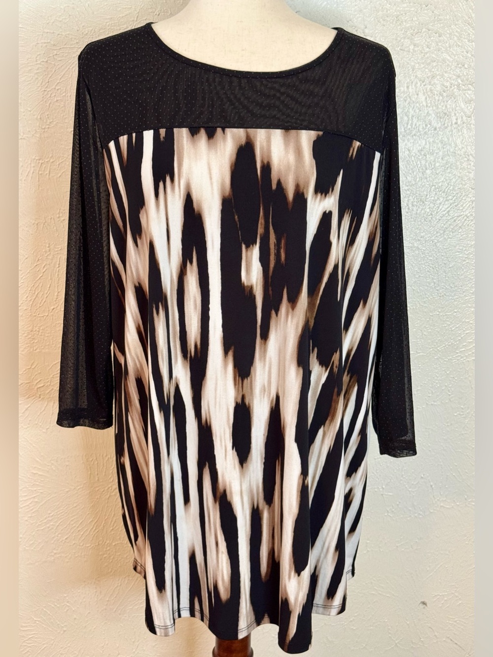 Chico’s Travelers Black & Brown Printed Top XL (16-18) Chico’s 3